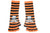 Black and Orange Skull Arm Length Fingerless Gloves